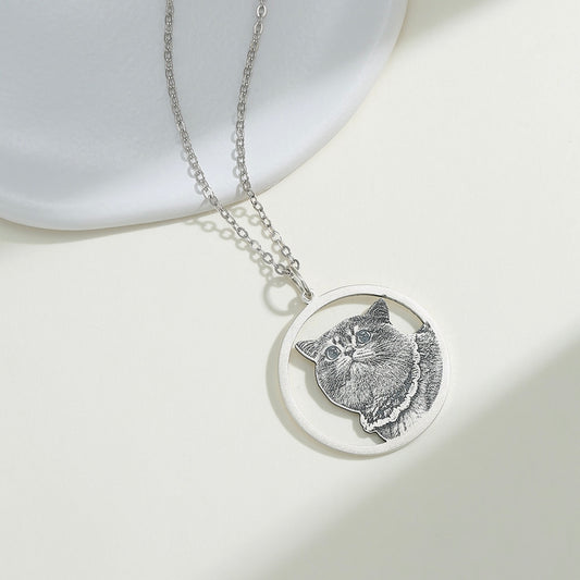 Sterling Silver Pet Cutout Necklace