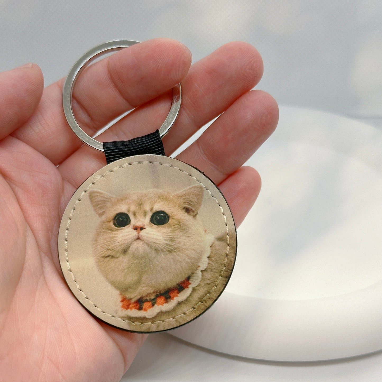 Pet Face Leather Keychain