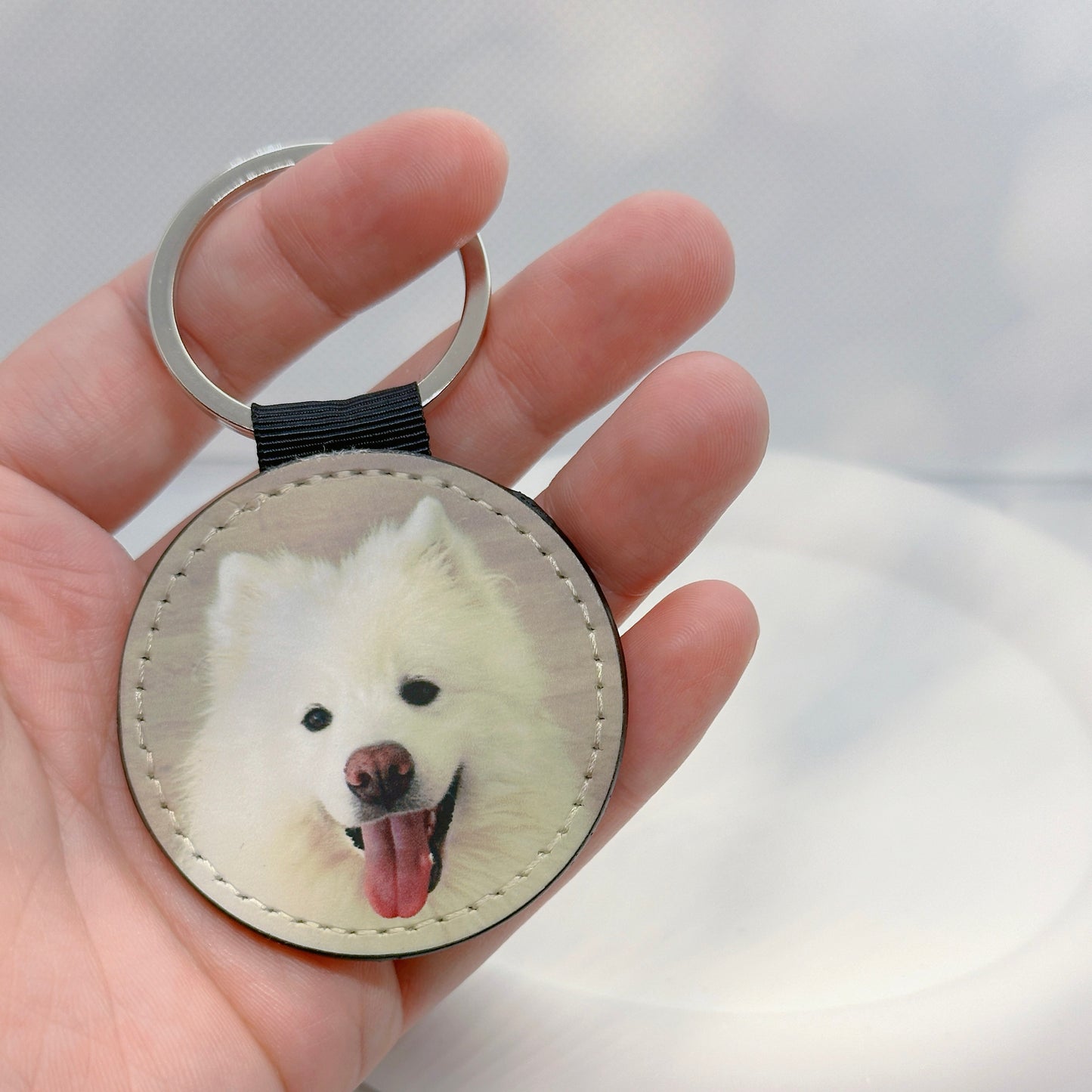 Pet Face Leather Keychain